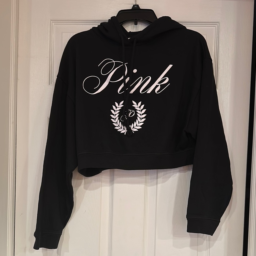 PINK Victoria's Secret Black Women's Hoodie Sweater